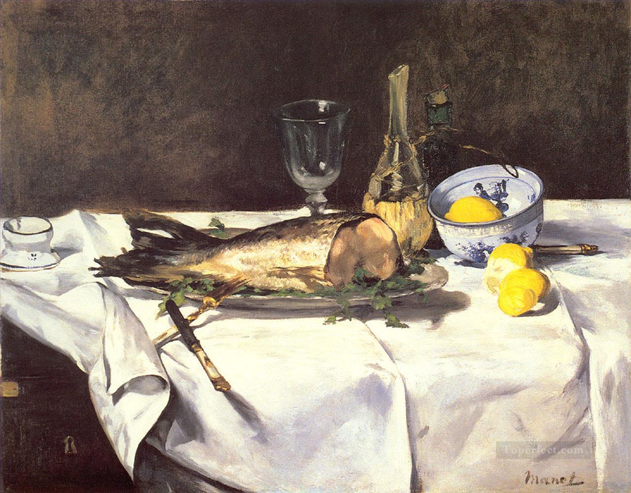 El salmón bodegón Impresionismo Edouard Manet Pintura al óleo